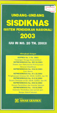 Undang-Undang Sisdiknas 2003