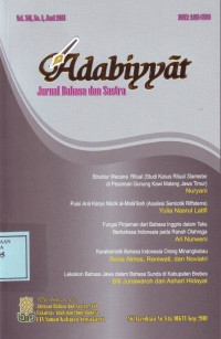 Adabiyyat (Jurnal Bahasa dan Sastra)