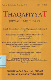 Thaqafiyyat (Jurnal Kajian Budaya Islam)