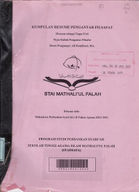 Kumpulan Resume Pengantar Filsafat