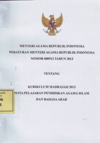 Menteri Agama Republik Indonesia Peraturan Menag RI Nomor 000912 Tahun 2013